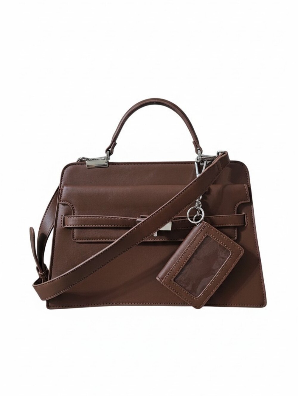 STEVE MADDEN NWT Classic Brown Top-Handle Satchel with Detachable Strap